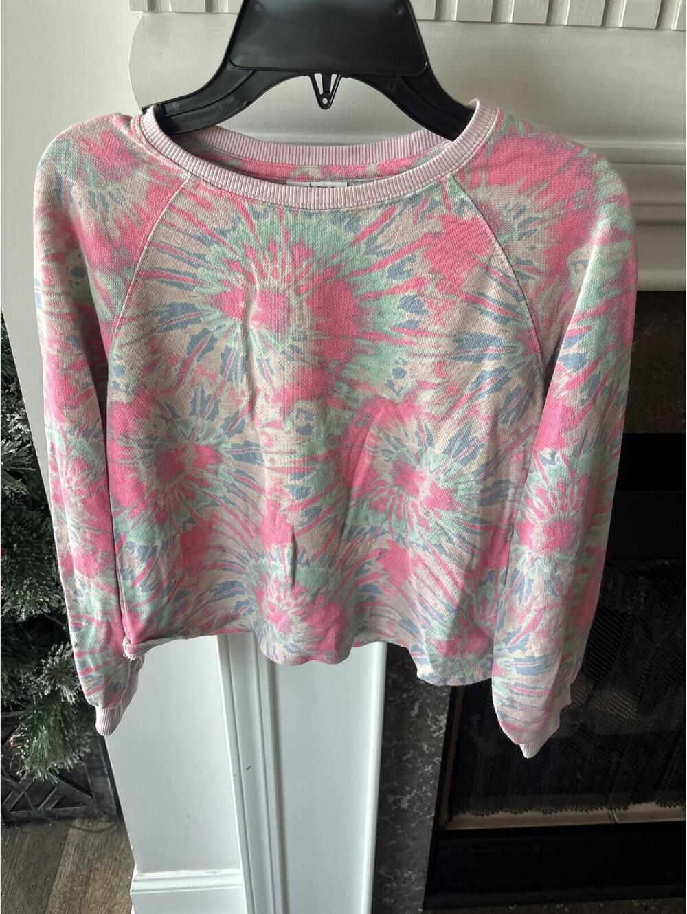 y2K Cabana by Crown & Ivy Tie Dye Cropped Sweatshirt Size M 8 10 Girls Kids